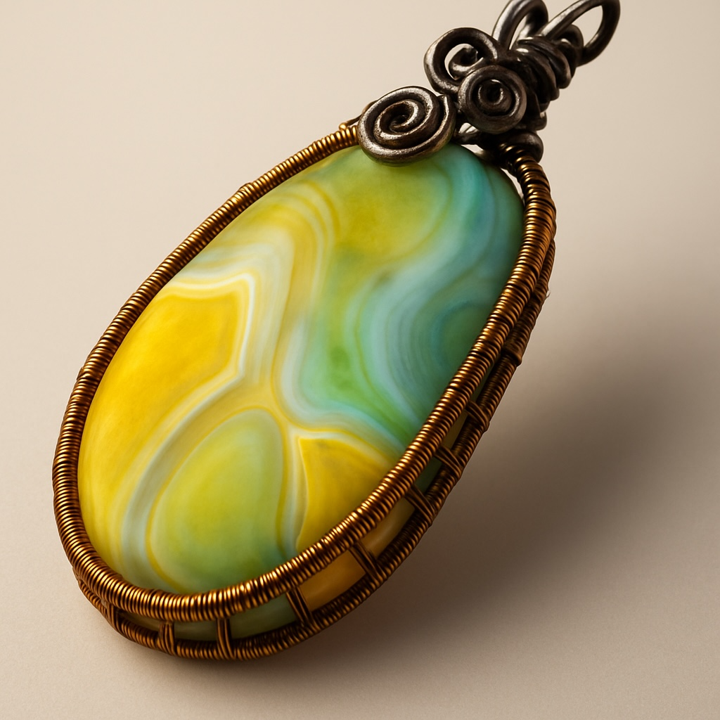 Wire Wrapped Agate Pendant