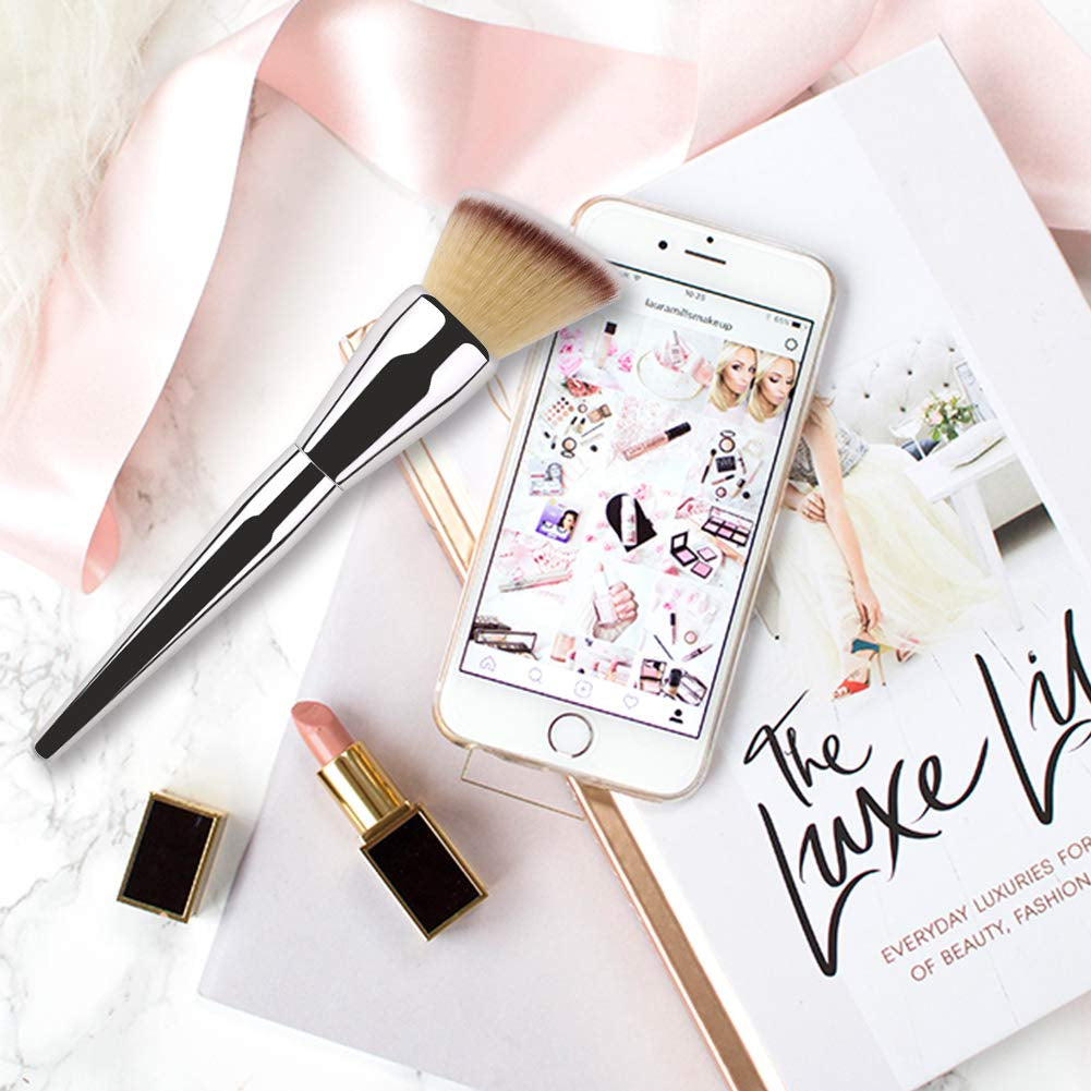 Foundation Brush, Large Powder Brush Angled Top Premium Durable Kabuki Makeup Brush Perfect for Blending Liquid,Cream and Flawless Powder,Buffing, Blending,Concealer