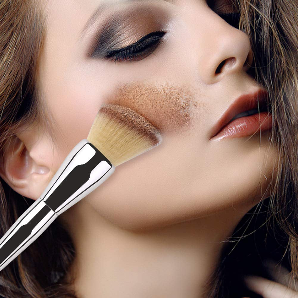 Foundation Brush, Large Powder Brush Angled Top Premium Durable Kabuki Makeup Brush Perfect for Blending Liquid,Cream and Flawless Powder,Buffing, Blending,Concealer