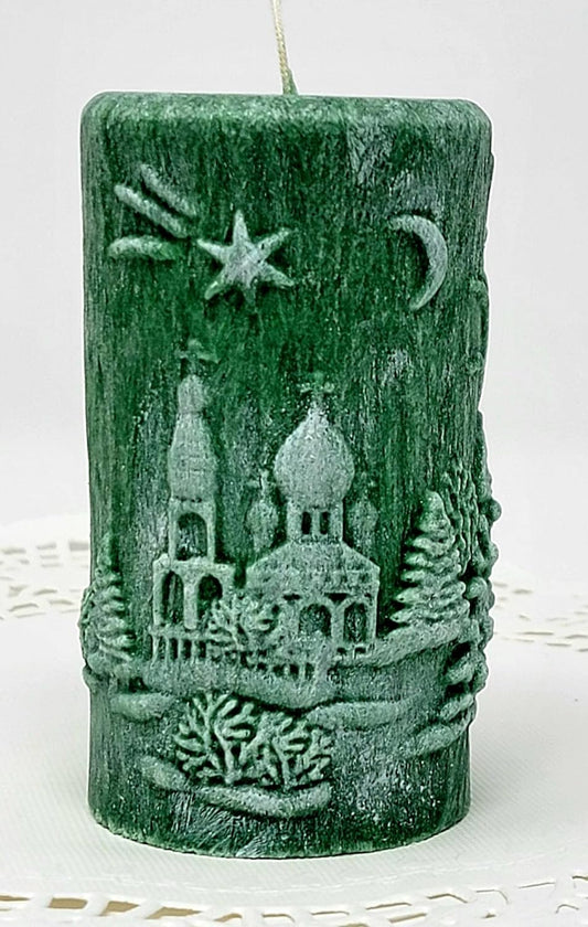 Christmas Scene Candle | Christmas Candle | Holiday Candle | Design Candle (Pink)