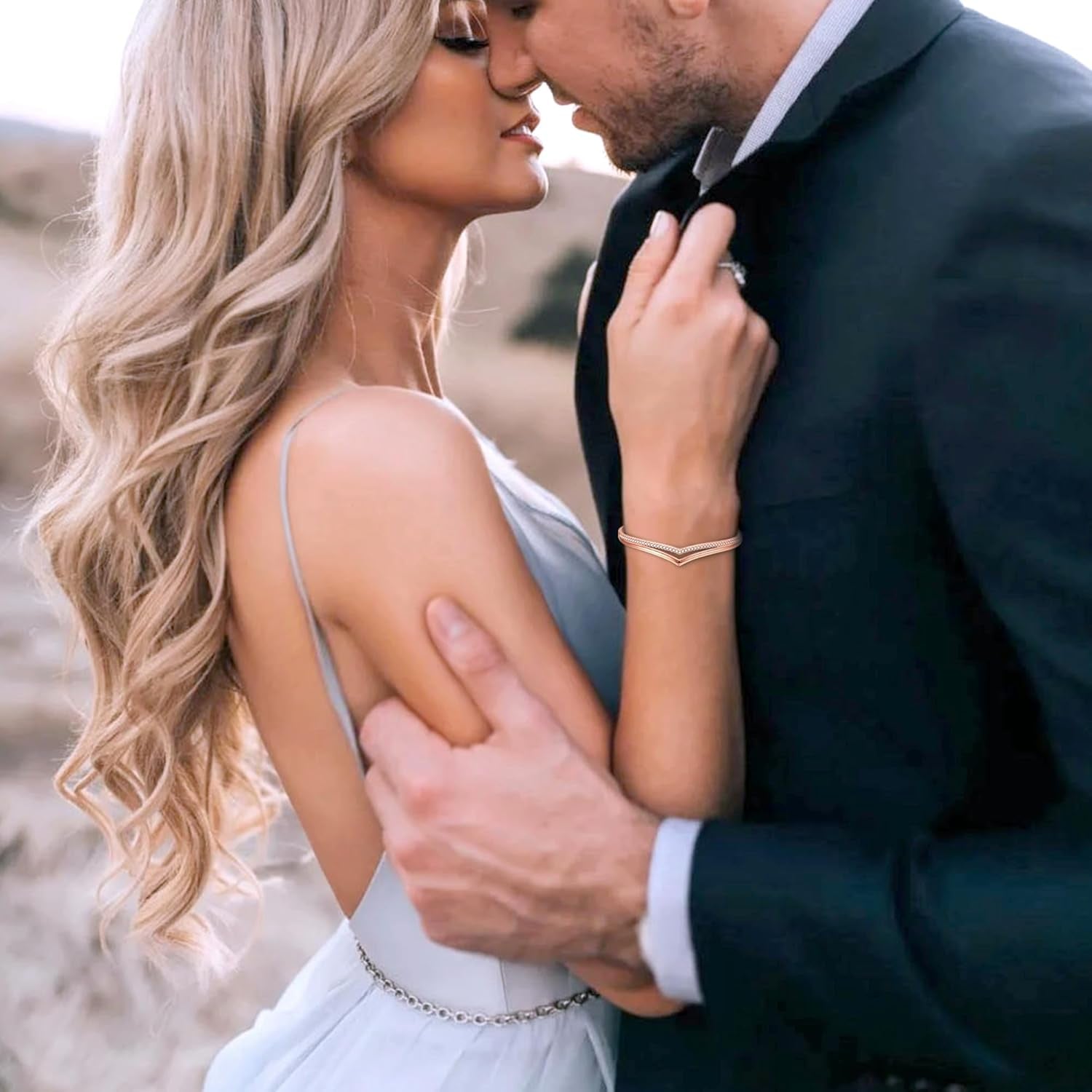 Minimalistic Bracelets for Women 18K White/Rose Gold Plated Charm Silver Tone Bracelet 5A Cubic Zirconia Jewelry Christmas Birthday Valentine Mother'S Day Gifts for Her Mom Girlfriend Wife