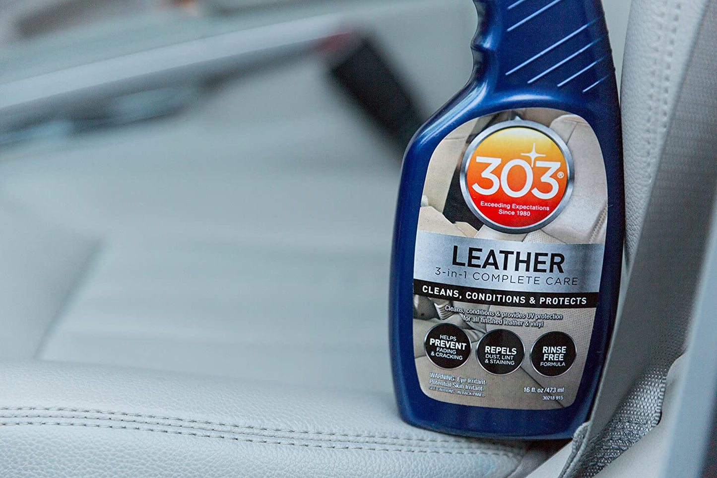 Leather 3-In-1 Complete Care - Cleans, Conditions, & Protects - Helps Prevent Fading & Cracking - Rinse Free Formula - Repels Dust, Lint, & Staining, 16 Fl. Oz. (30218CSR) Packaging May Vary