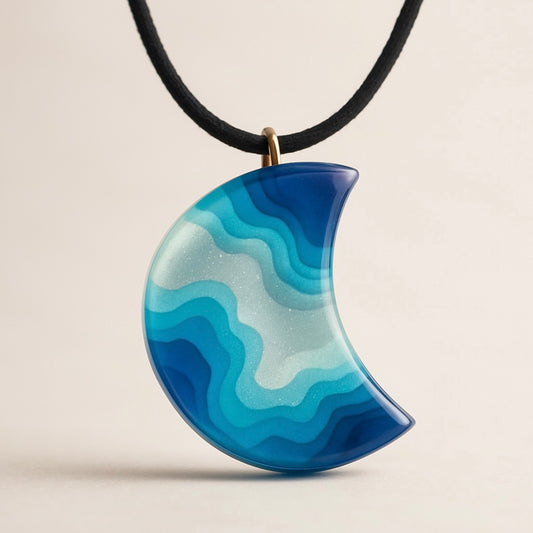 Hand Crafted GLOW Necklace.  Luminous UV glow in the dark pendant