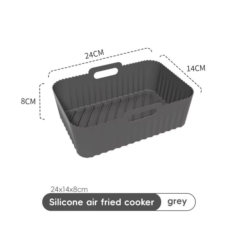 Non-Stick Rectangular Air Fryer Basket Easy Clean Air Fryer Silicone Pot Air Fryer Basket Suitable for Air Fryer
